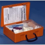 Plastový kufor prvej pomoci EKONOMY malý - oranžový s náplňou